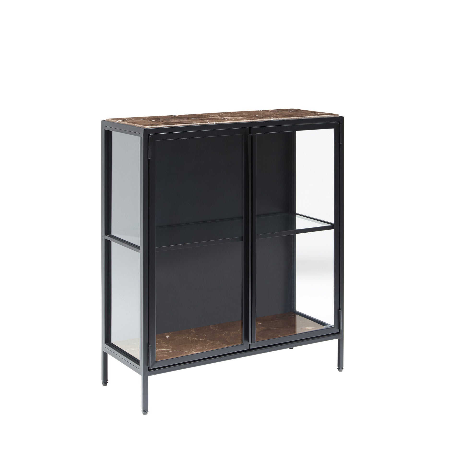 Mason II vitrineskab sort metal